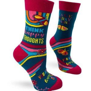 Think Happy Thoughts Make Today Amazing Women's Crew Socks